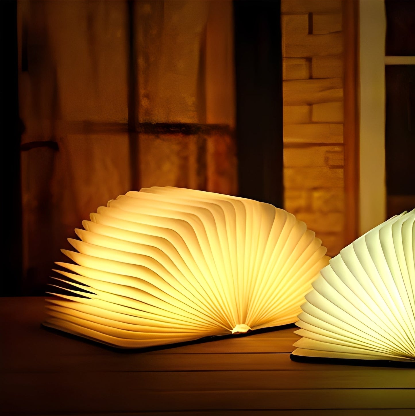 Levin – Faltbare LED-Nachtlampe im Lederlook