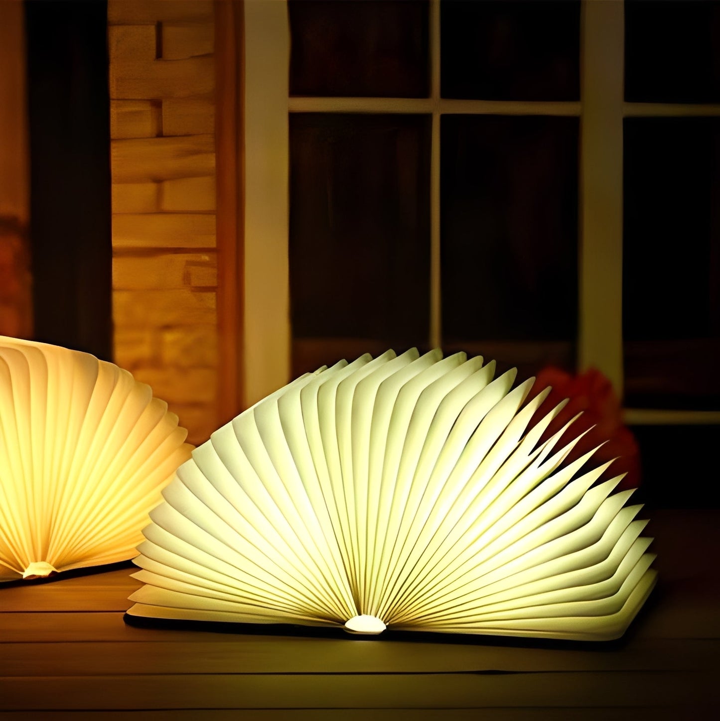 Levin – Faltbare LED-Nachtlampe im Lederlook