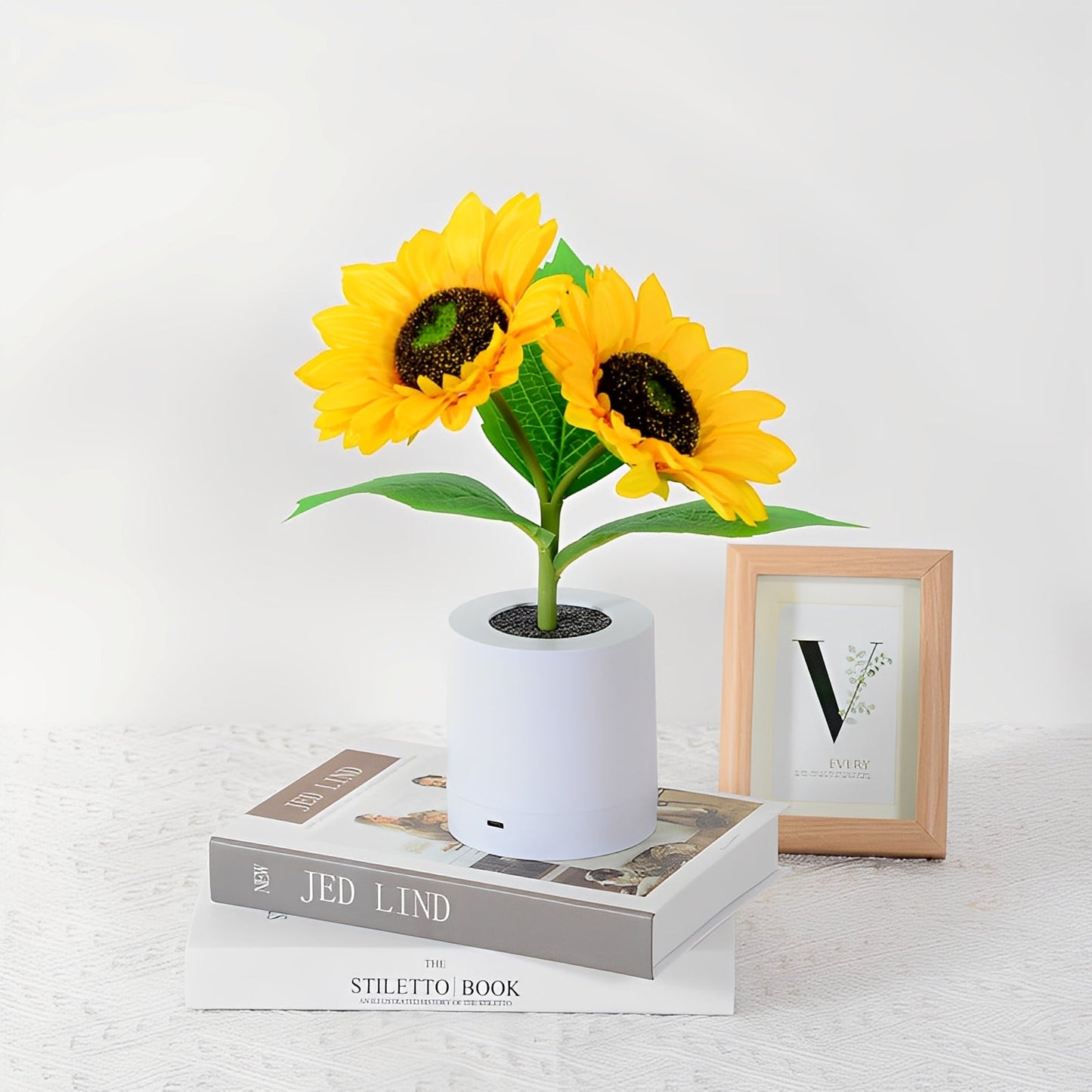 Solina – Wiederaufladbare Sonnenblumen LED-Lampe für die Nacht