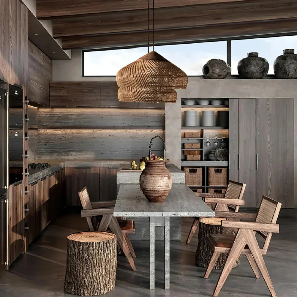Ella – Asiatische Rattan-Deckenlampe