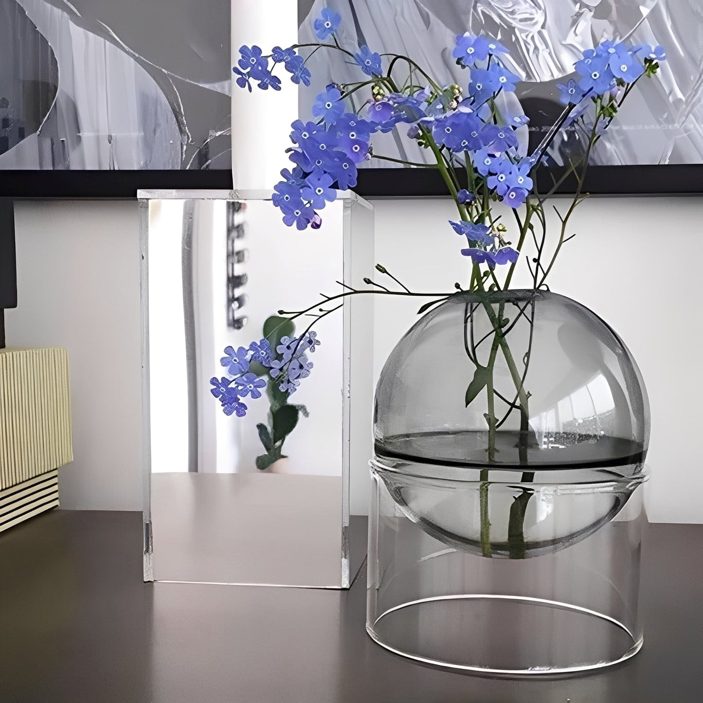 Amira – Farbige Glas Kugelvase Deko