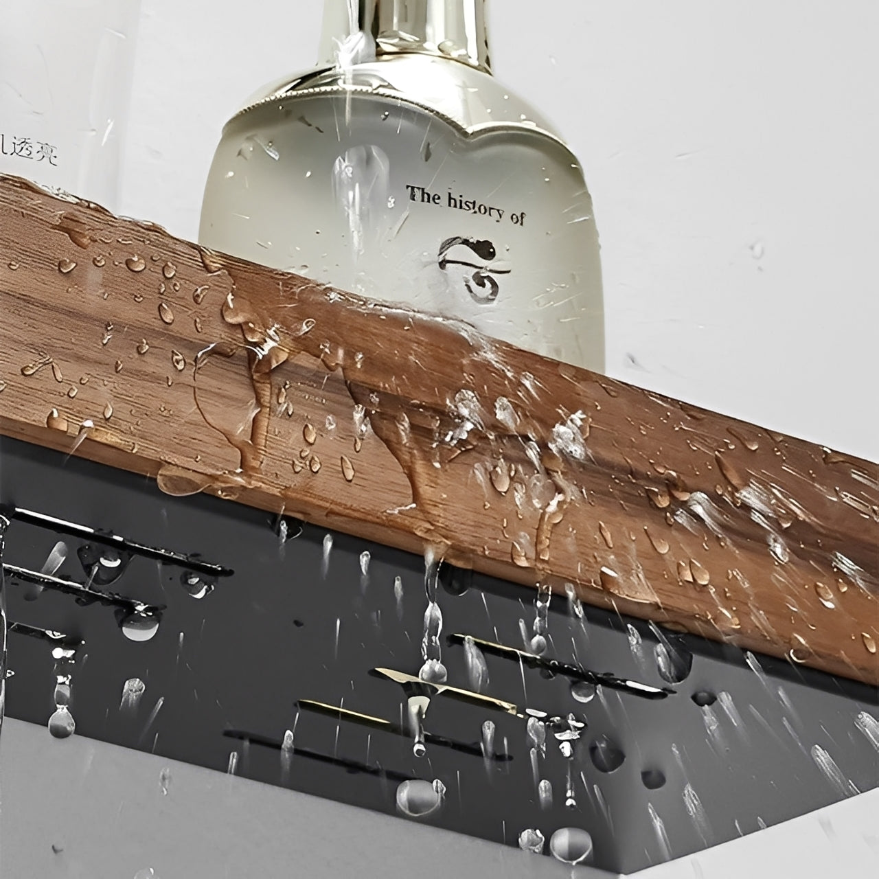 Troy – Elegantes Badezimmeregal aus Massivholz ohne Bohren