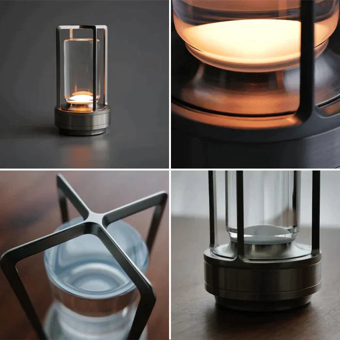 CrystalGlow – Kabellose LED-Kristalllampe im Laternenstil