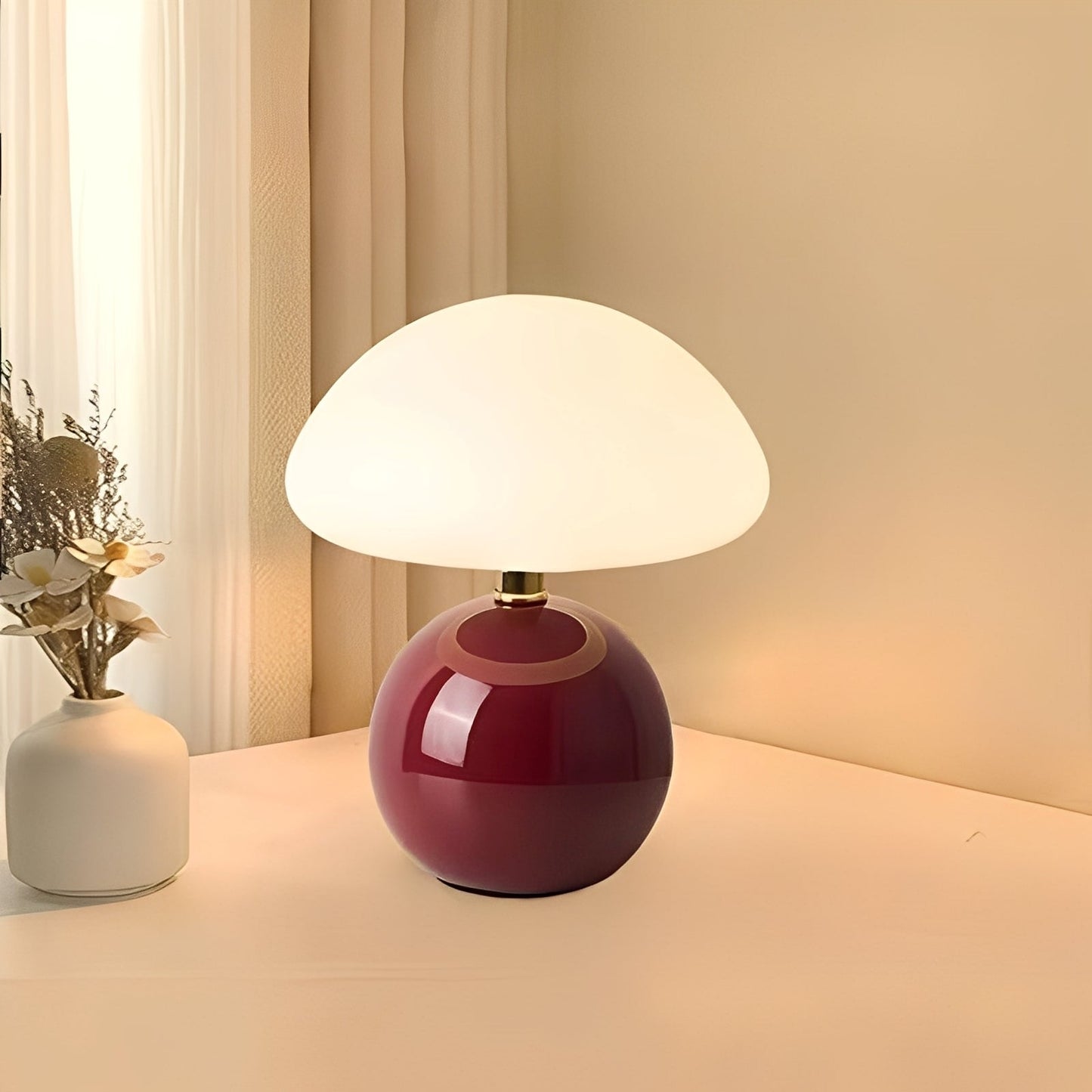 Jhapz – Pilz Tischlampe im modernen Frost-Stil