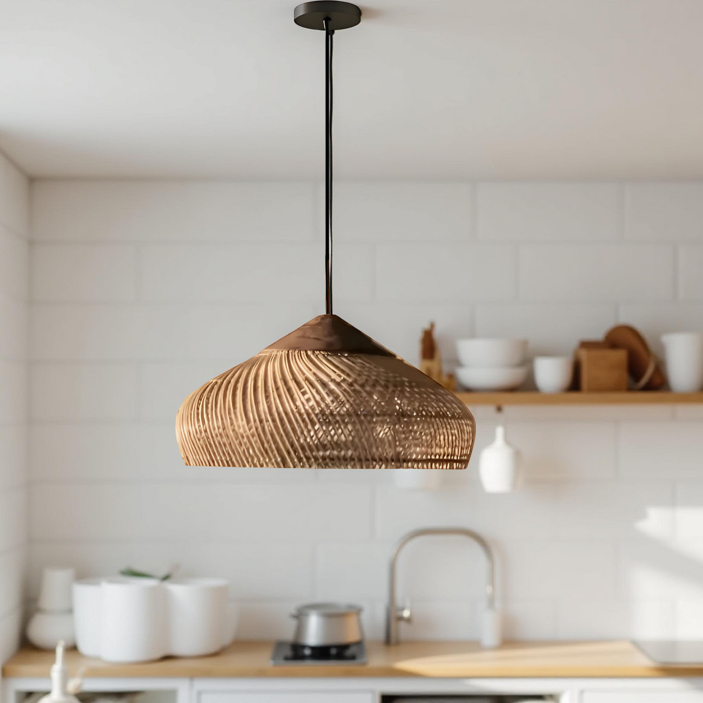 Ella – Asiatische Rattan-Deckenlampe