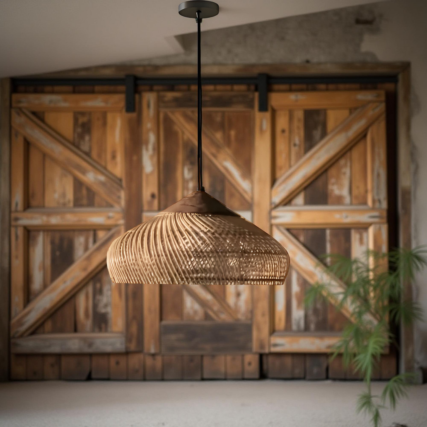 Ella – Asiatische Rattan-Deckenlampe