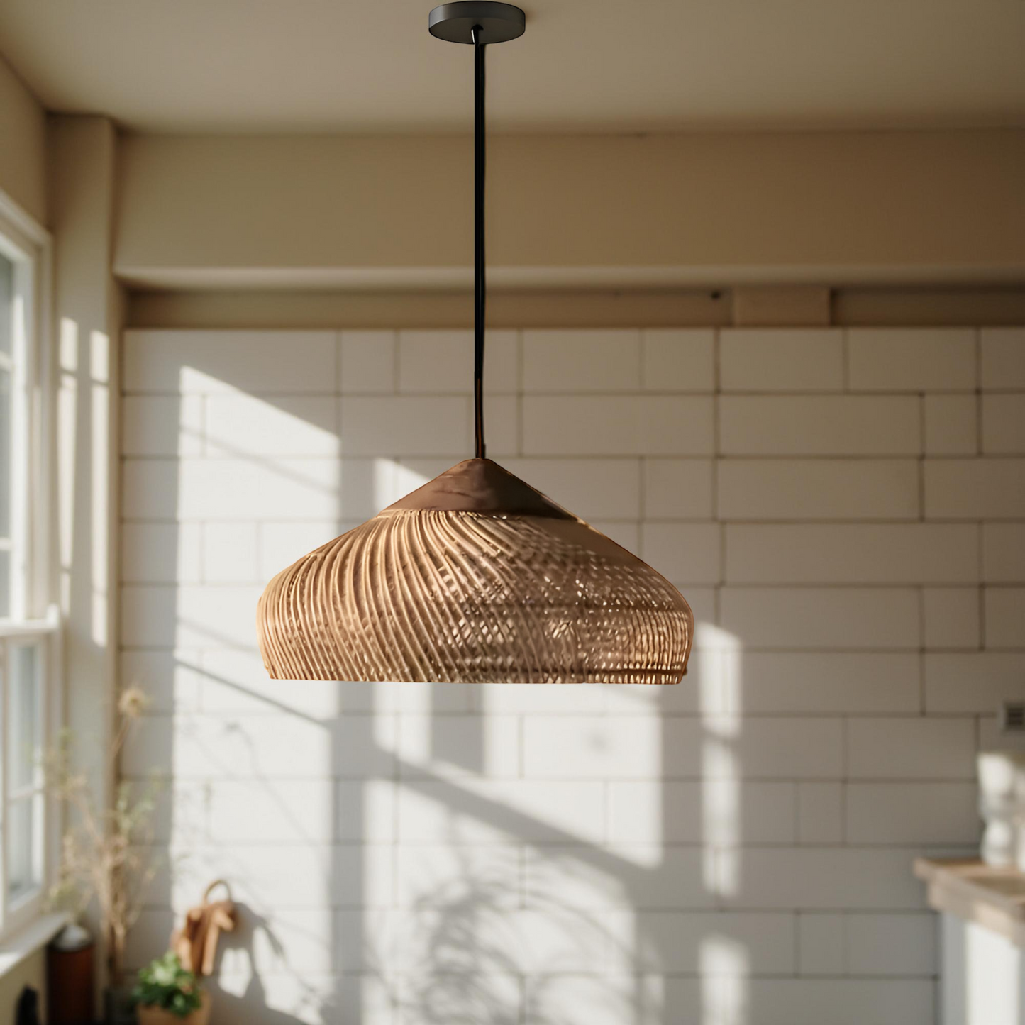 Ella – Asiatische Rattan-Deckenlampe