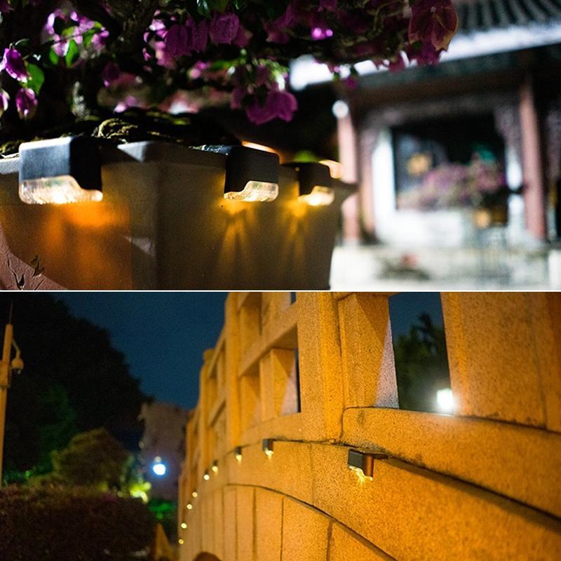 Wetterfeste Solar-Treppenlichter für außen (4er-Set)