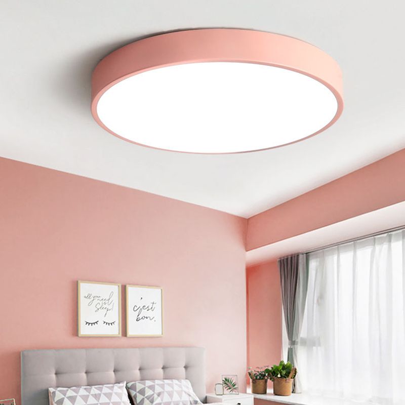 ElyGlow – Runde Deckenleuchte in Rosa und Grau für moderne Räume