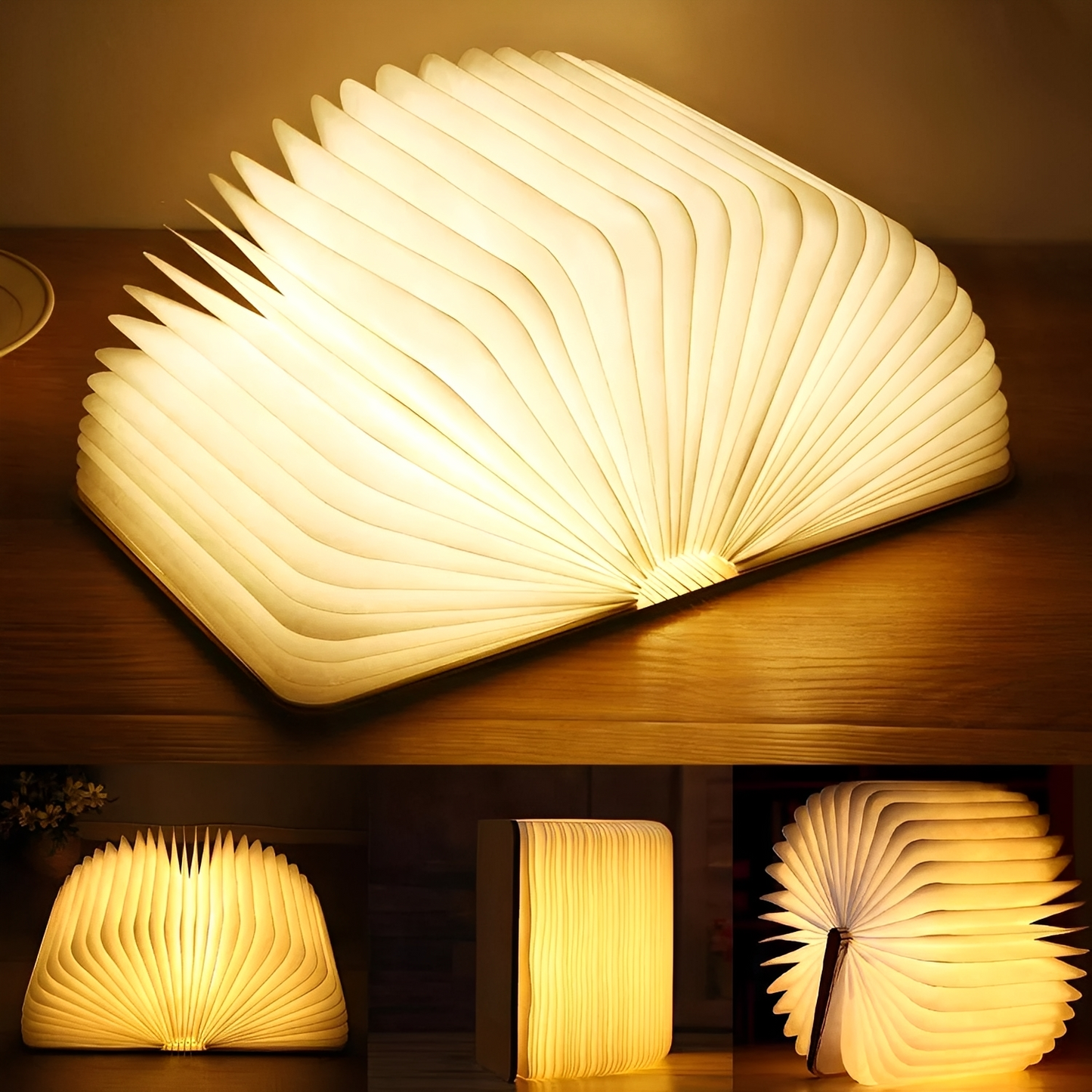 Levin – Faltbare LED-Nachtlampe im Lederlook
