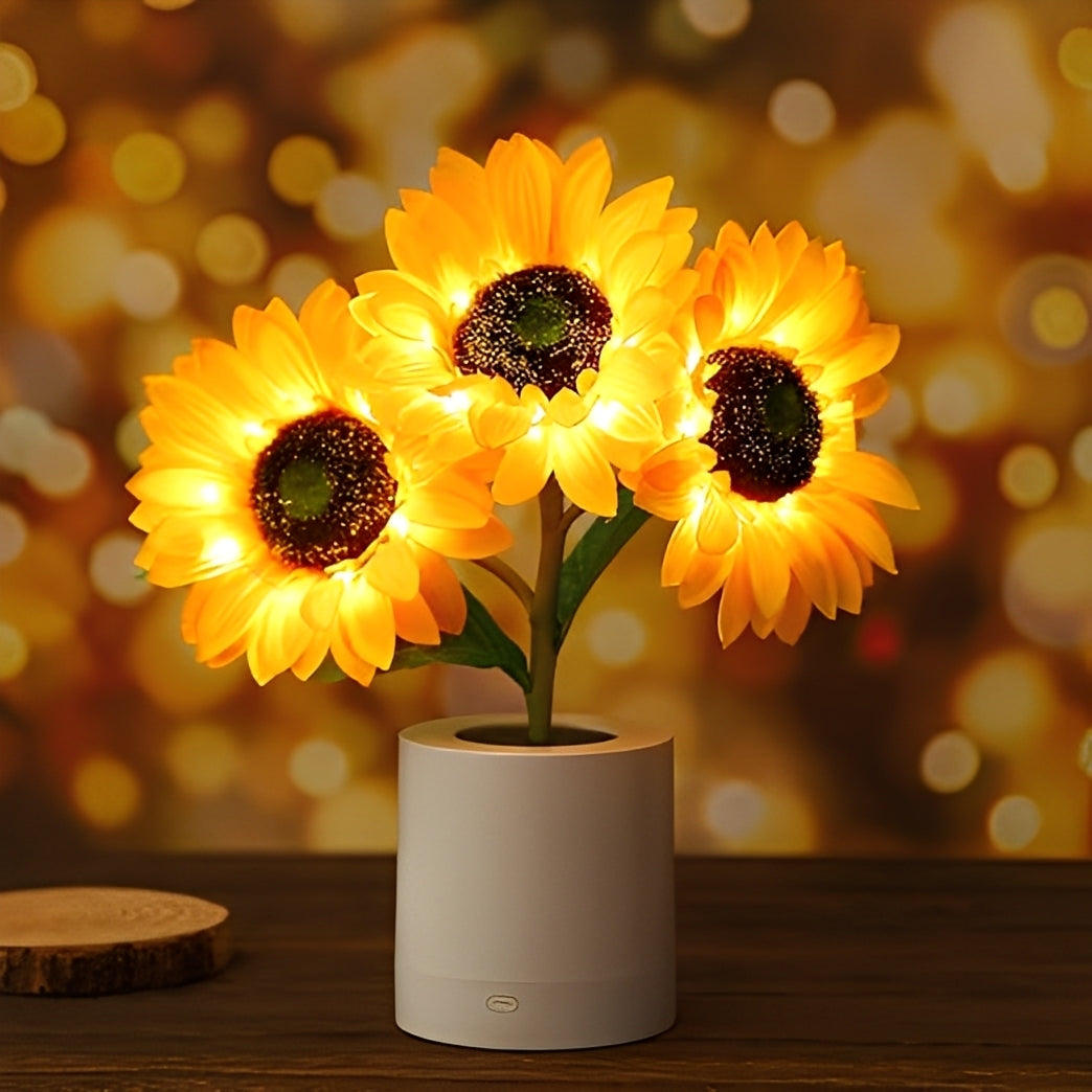 Solina – Wiederaufladbare Sonnenblumen LED-Lampe für die Nacht