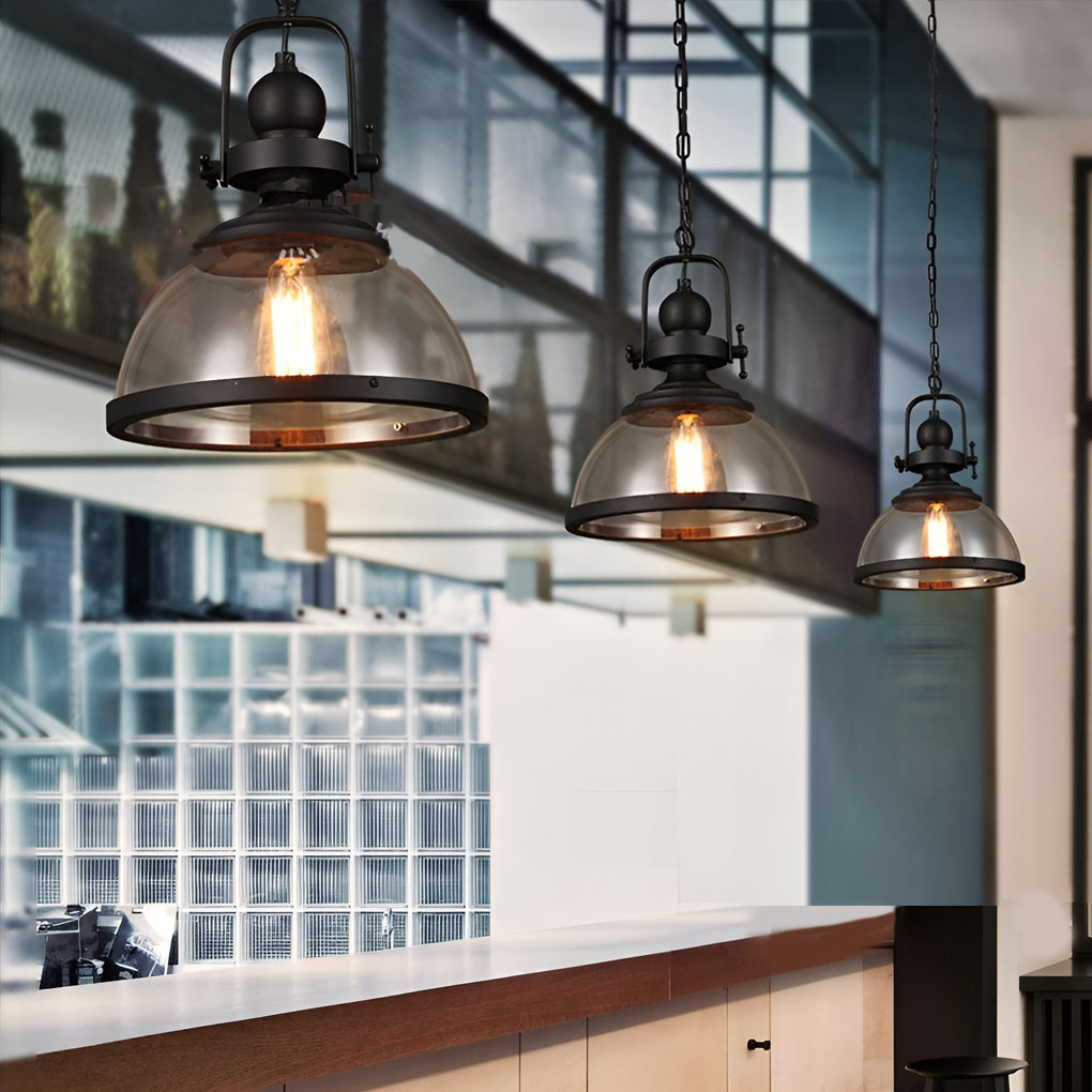 Alden – Retro-Industrie Glas-Kronleuchter