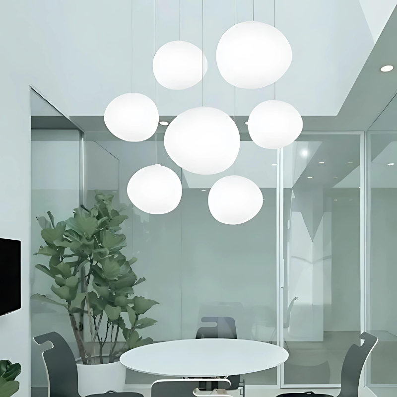 Elina – Hängelampe mit Glas-Kiesel-Design für elegante Lichtakzente