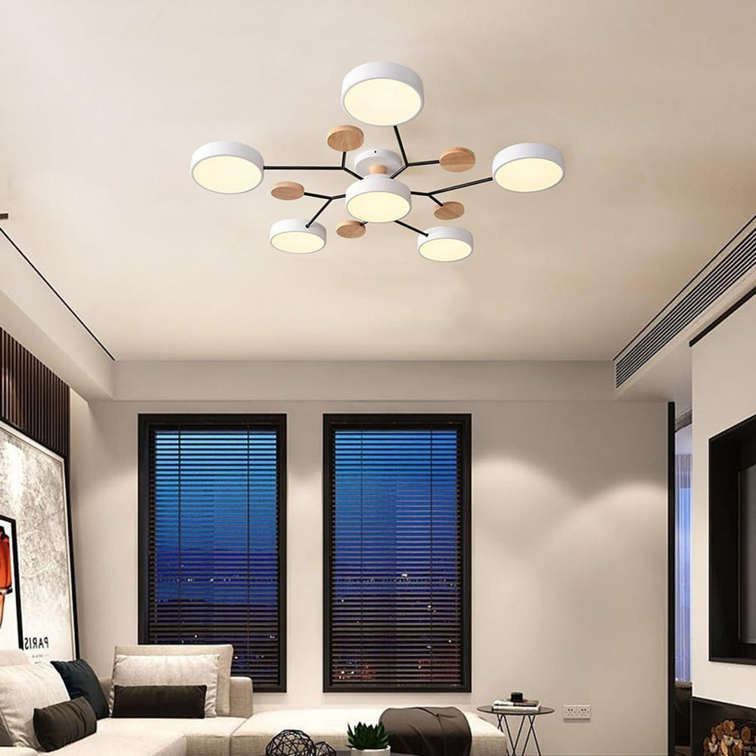 Lina – Kunstvolle Deckenlampe aus Metall und Holz
