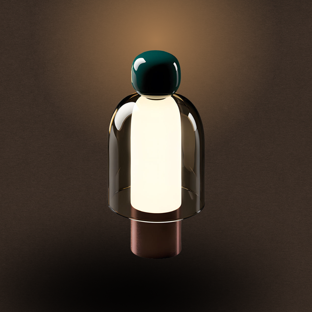 Claria – Dimm- und aufladbare LED-Glas-Tischlampe für moderne Wohnakzente