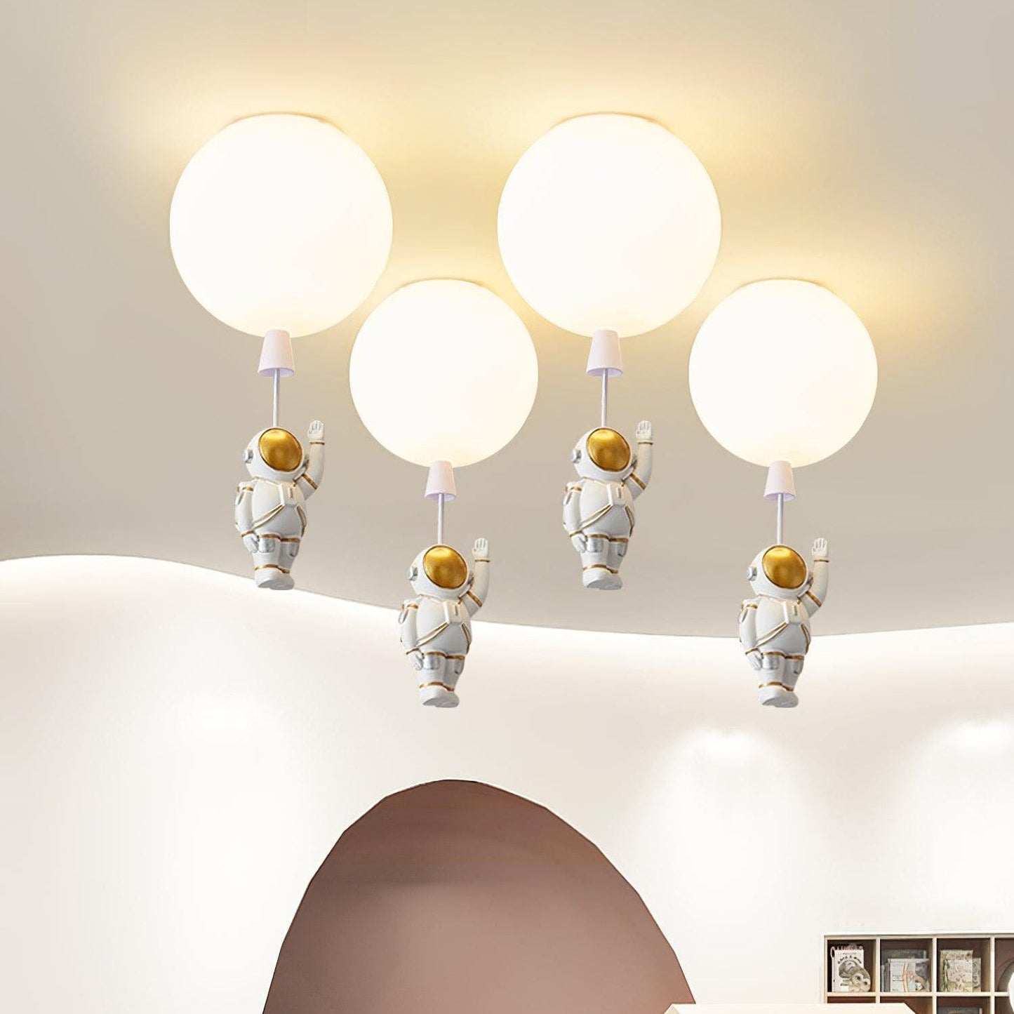 AstroMond – Moderne LED-Mondlampe mit Astronauten-Dekor