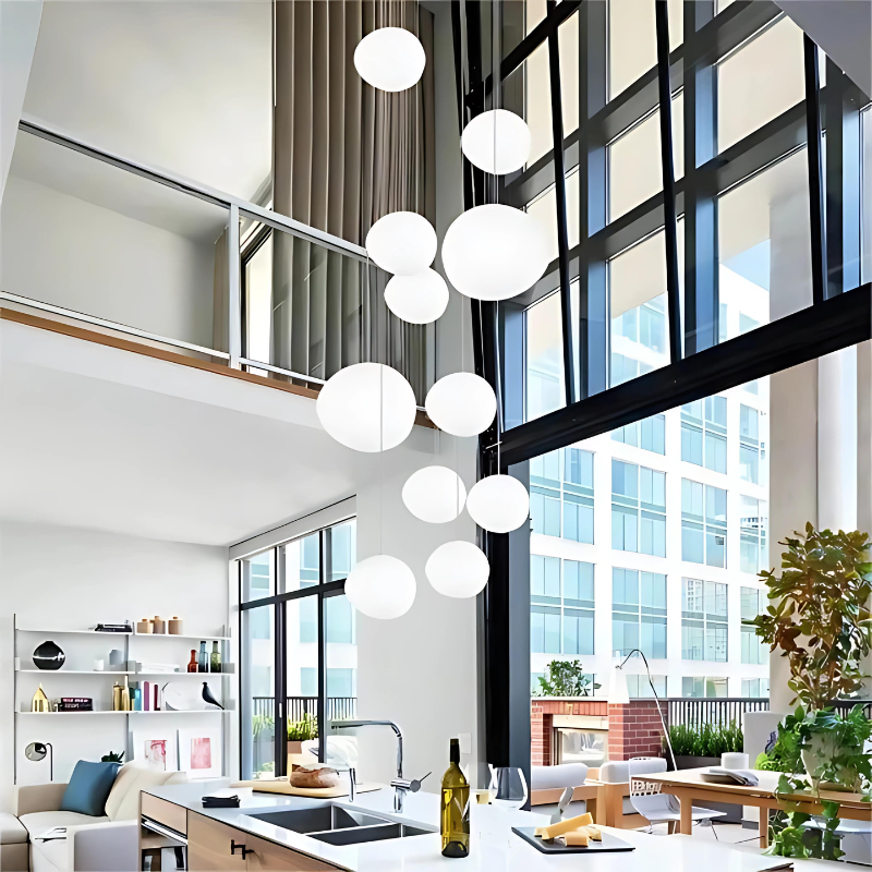 Elina – Hängelampe mit Glas-Kiesel-Design für elegante Lichtakzente