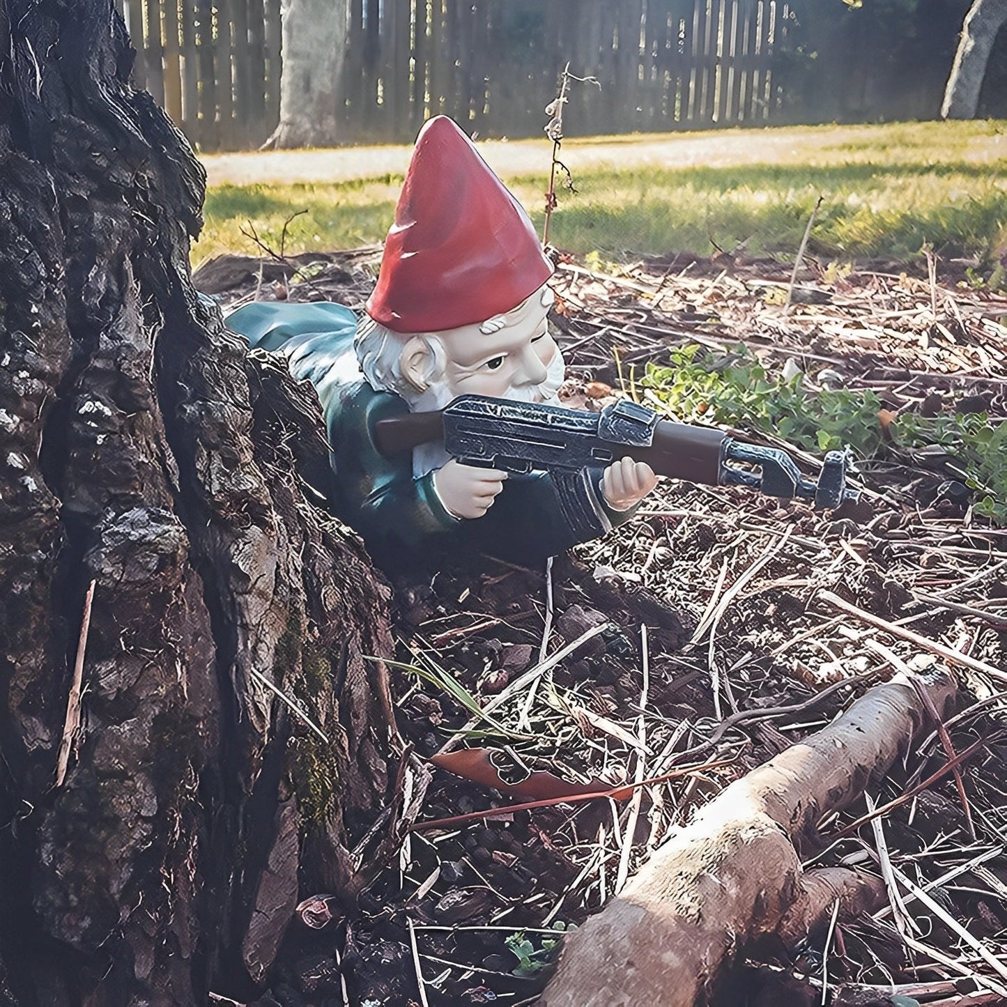 Gunner – Gartenzwerg in Tarnanzug für lustige Outdoor-Akzente