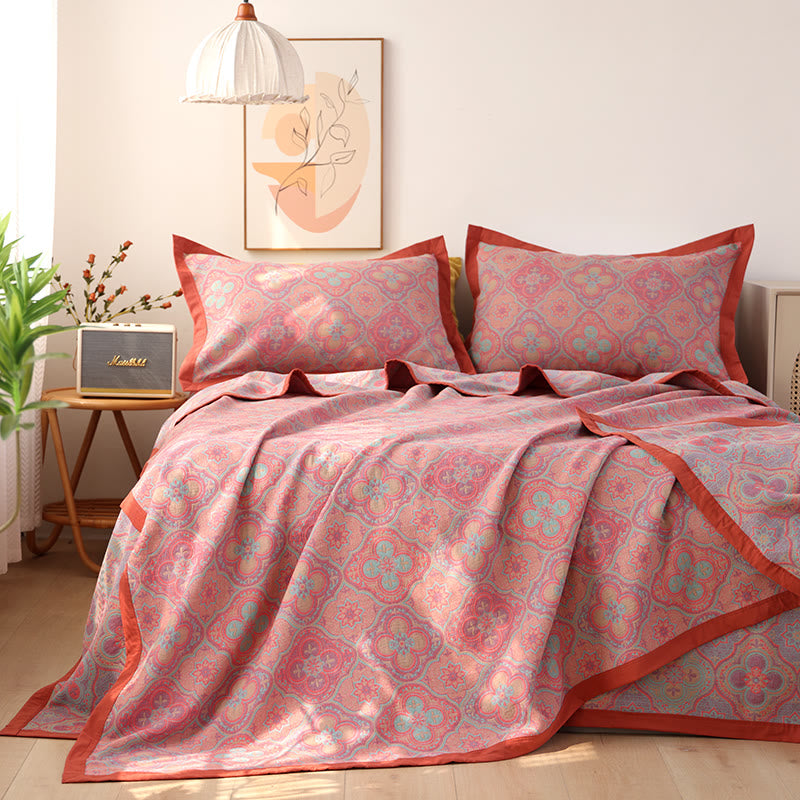 FloraNest – Wendesteppdecke aus Baumwolle mit Blumenmuster