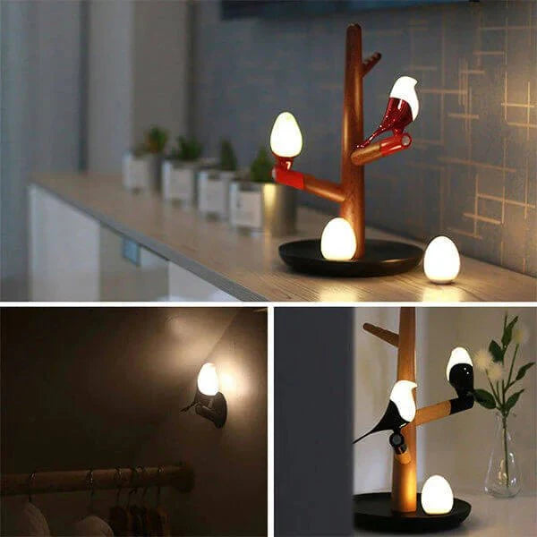 SmartWood – Intelligente Holz-Tischlampe mit LED, Sensor & Akku