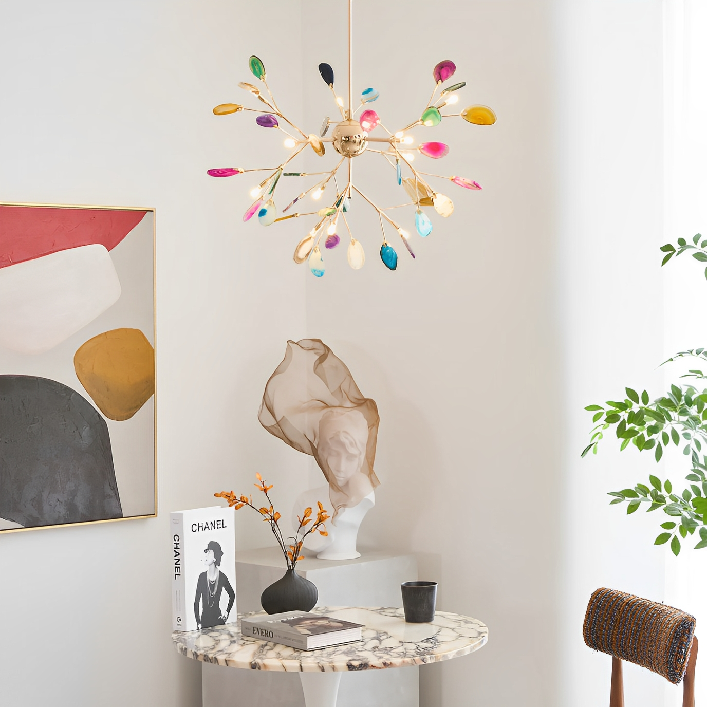 Auron – LED-Leuchter aus Onyx im nordischen Design
