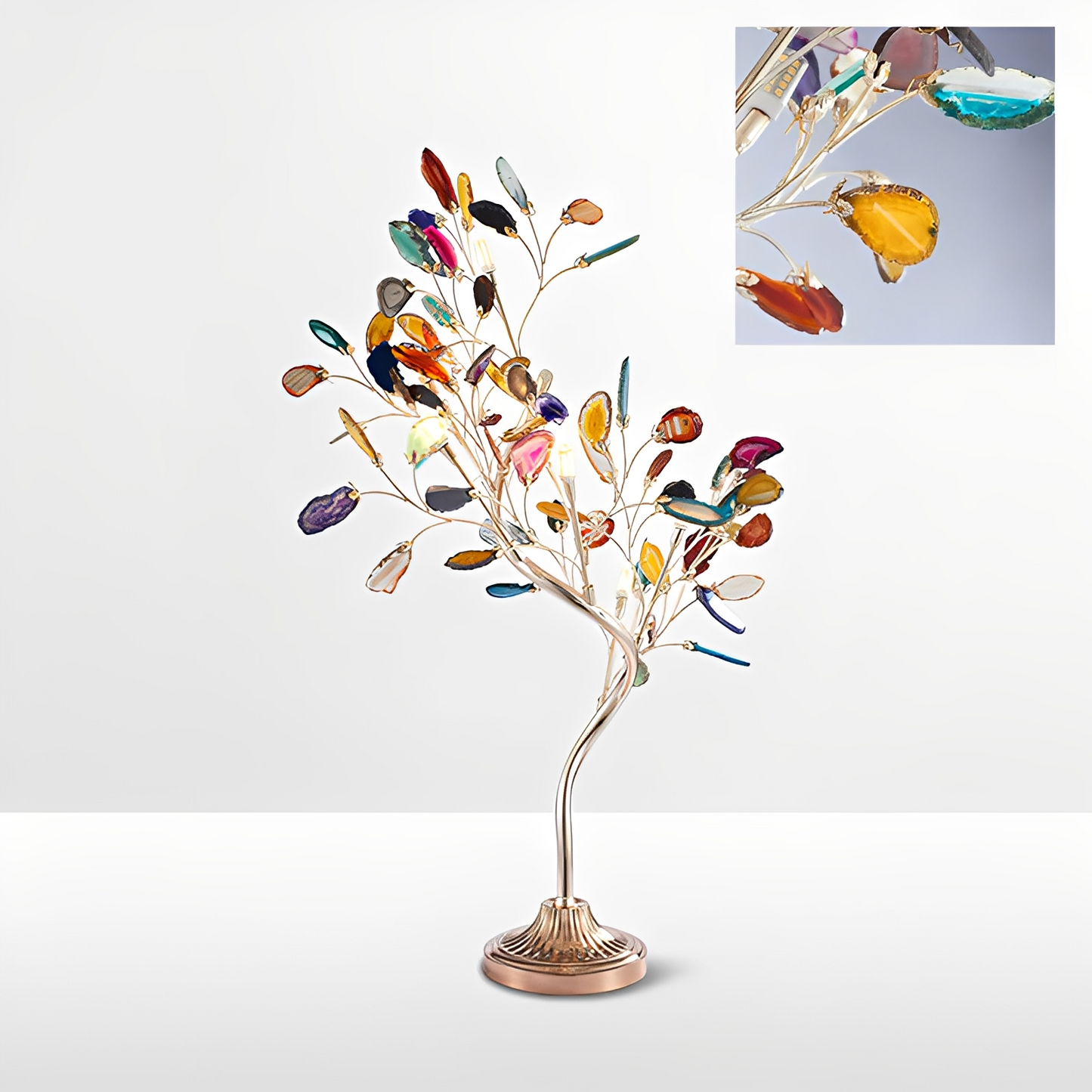 Ismael – Standlampe im nordischen Ast-Design mit Marmorlook
