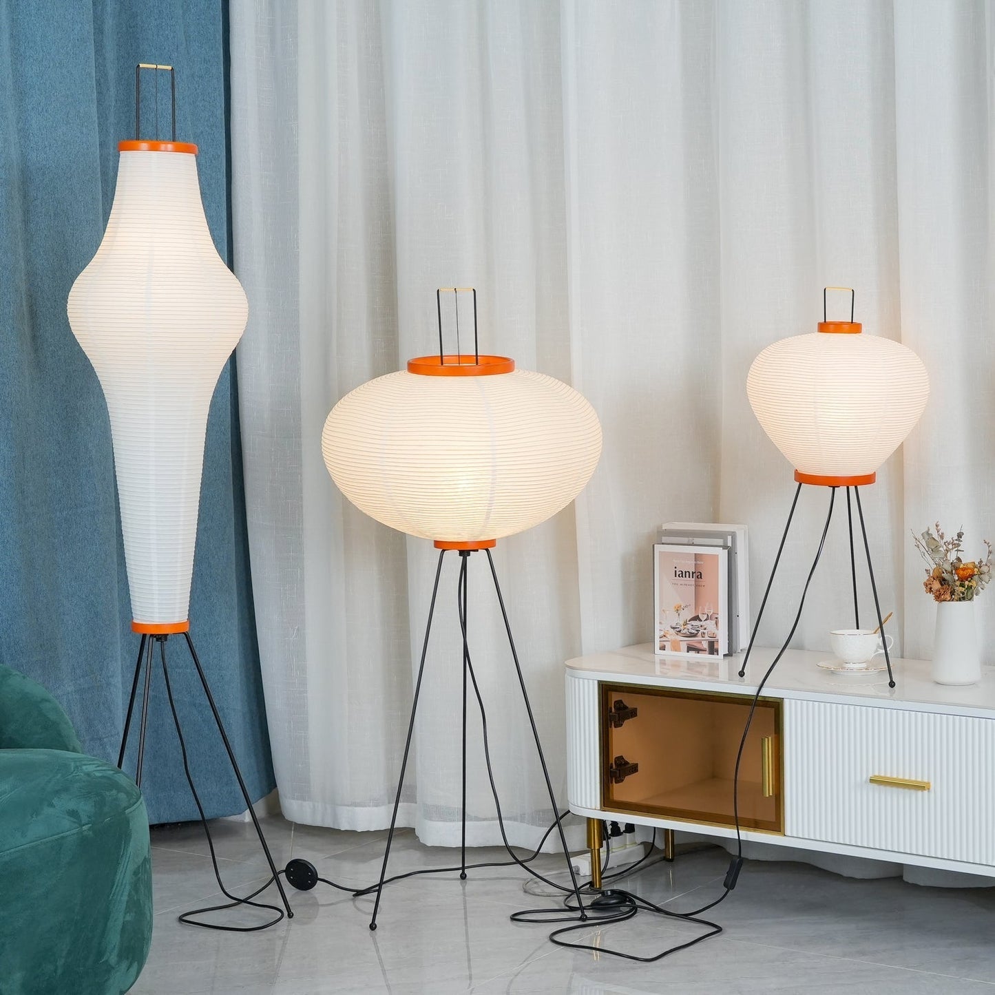 Noa – Stehlampe aus Reispapier: Schlichte Ruhe als Licht