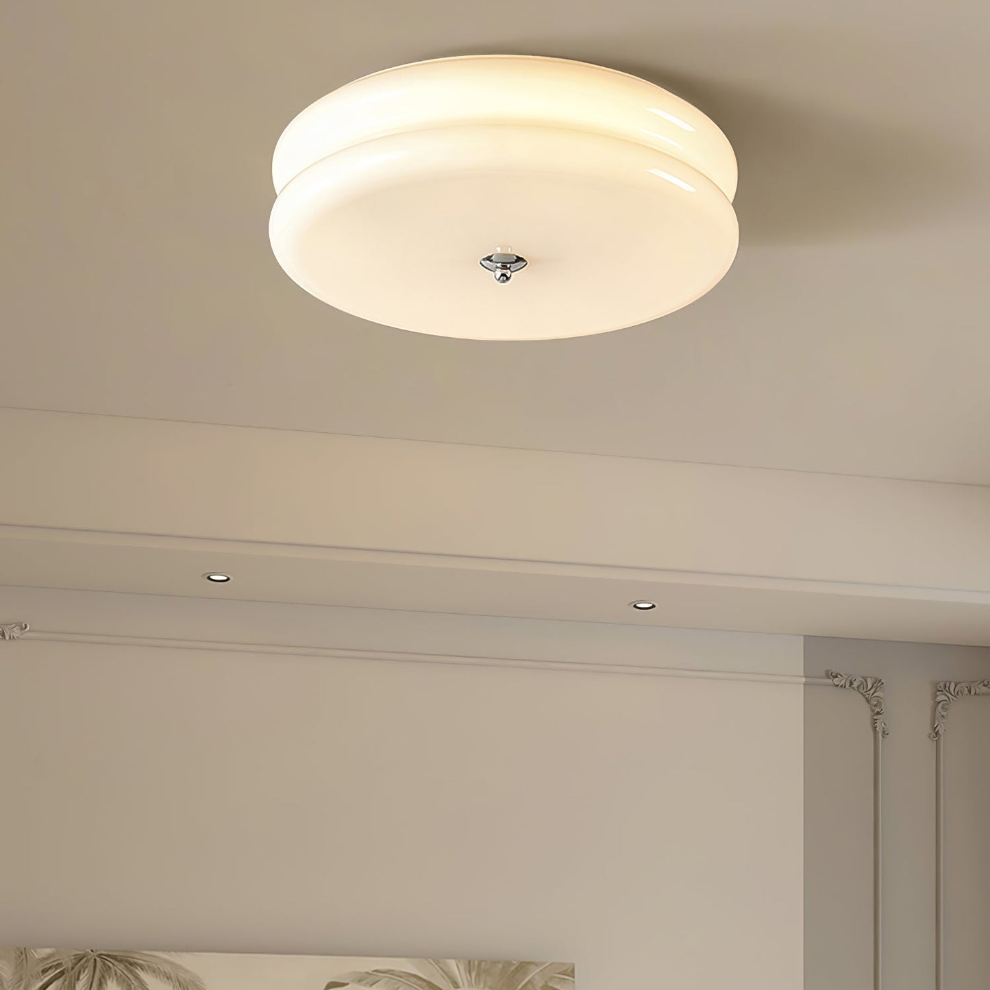 Amélie – Schlichte Deckenlampe im Cream-Stil