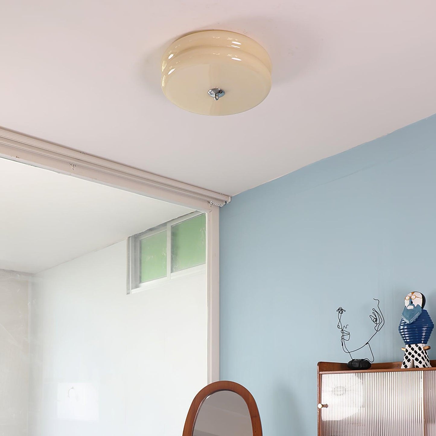 Amélie – Schlichte Deckenlampe im Cream-Stil