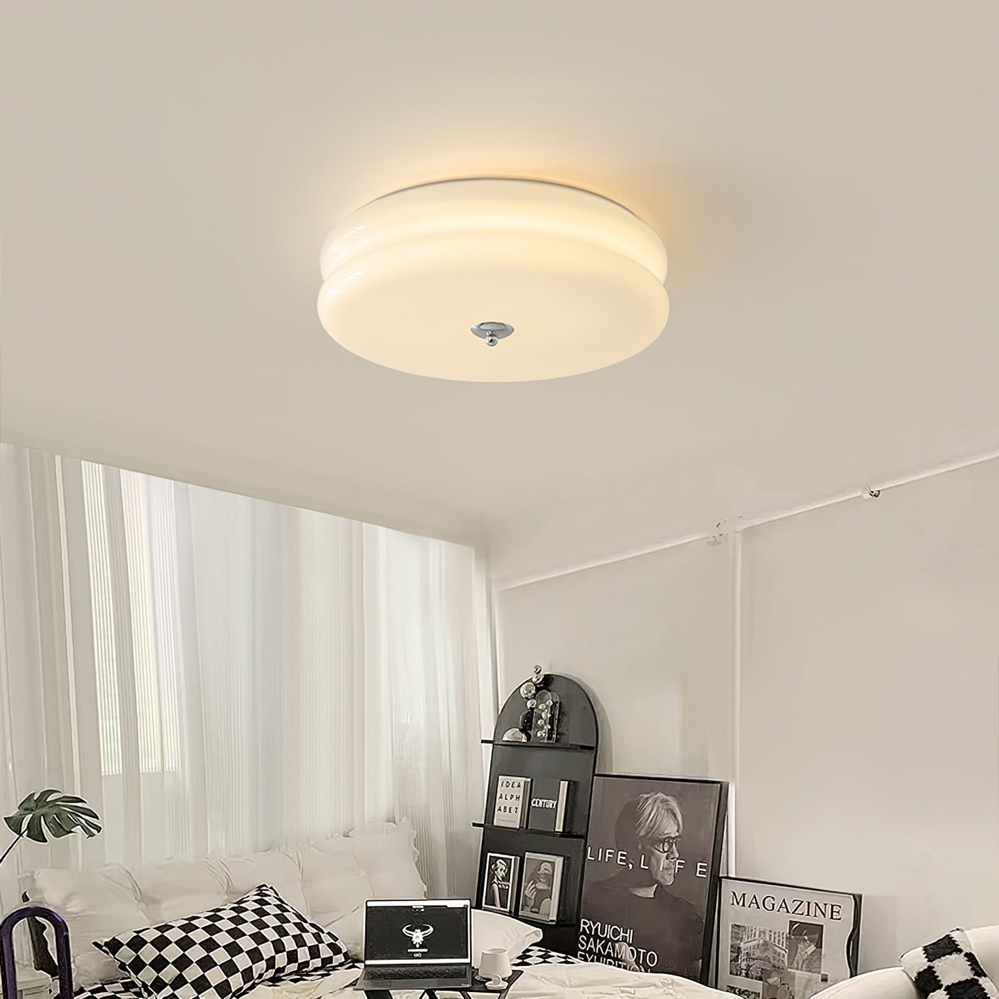 Amélie – Schlichte Deckenlampe im Cream-Stil