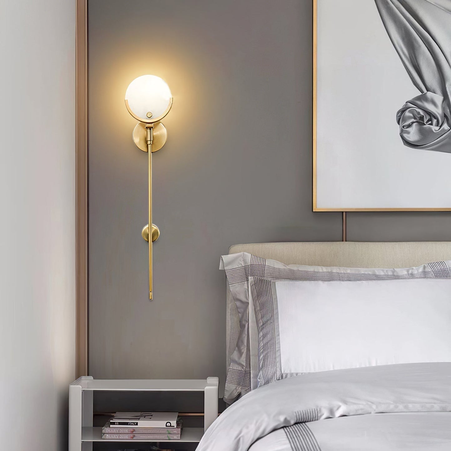 Kristy – Messing-Wandlampe aus Alabaster