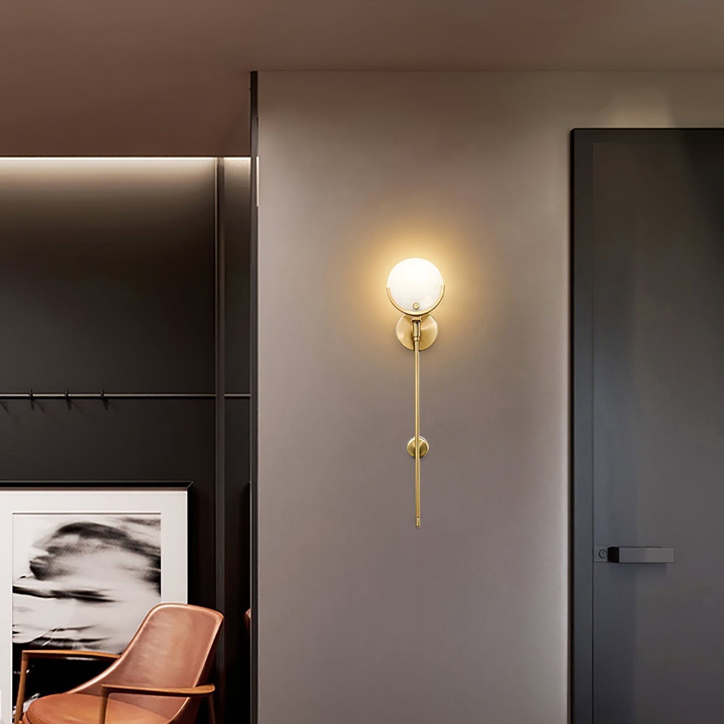Kristy – Messing-Wandlampe aus Alabaster