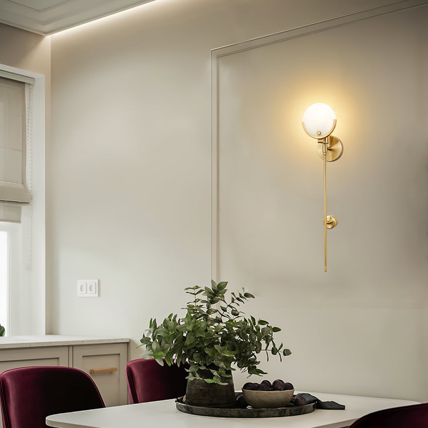 Kristy – Messing-Wandlampe aus Alabaster