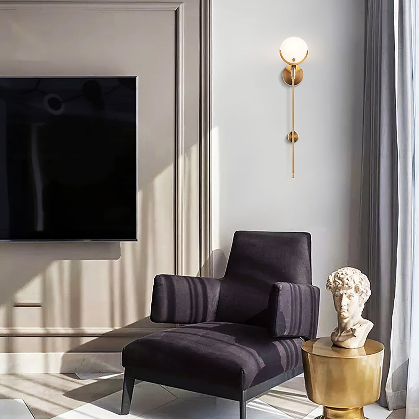 Kristy – Messing-Wandlampe aus Alabaster