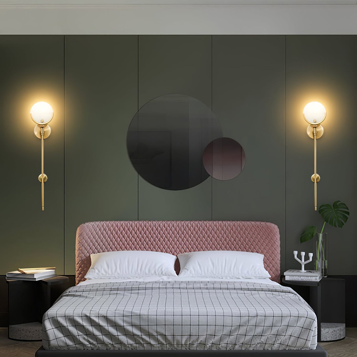 Kristy – Messing-Wandlampe aus Alabaster