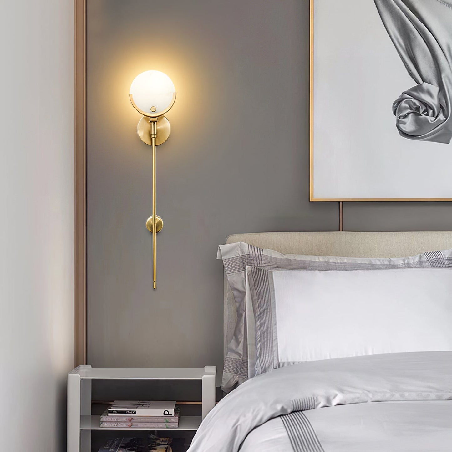 Kristy – Messing-Wandlampe aus Alabaster