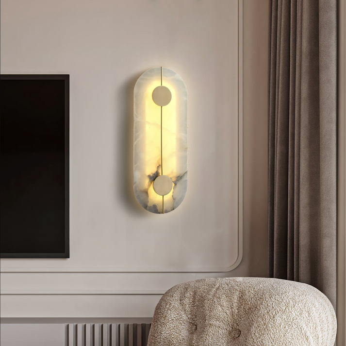 Kylie – Schlichte Marmor-Wandleuchte