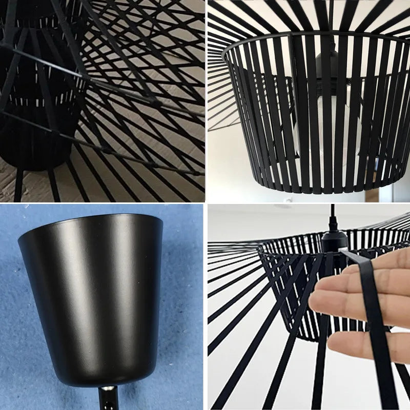 Kronleuchter in Strohhutform für Wohnzimmer