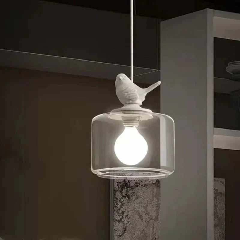 Liora – Vogel-Hängelampe aus Glas