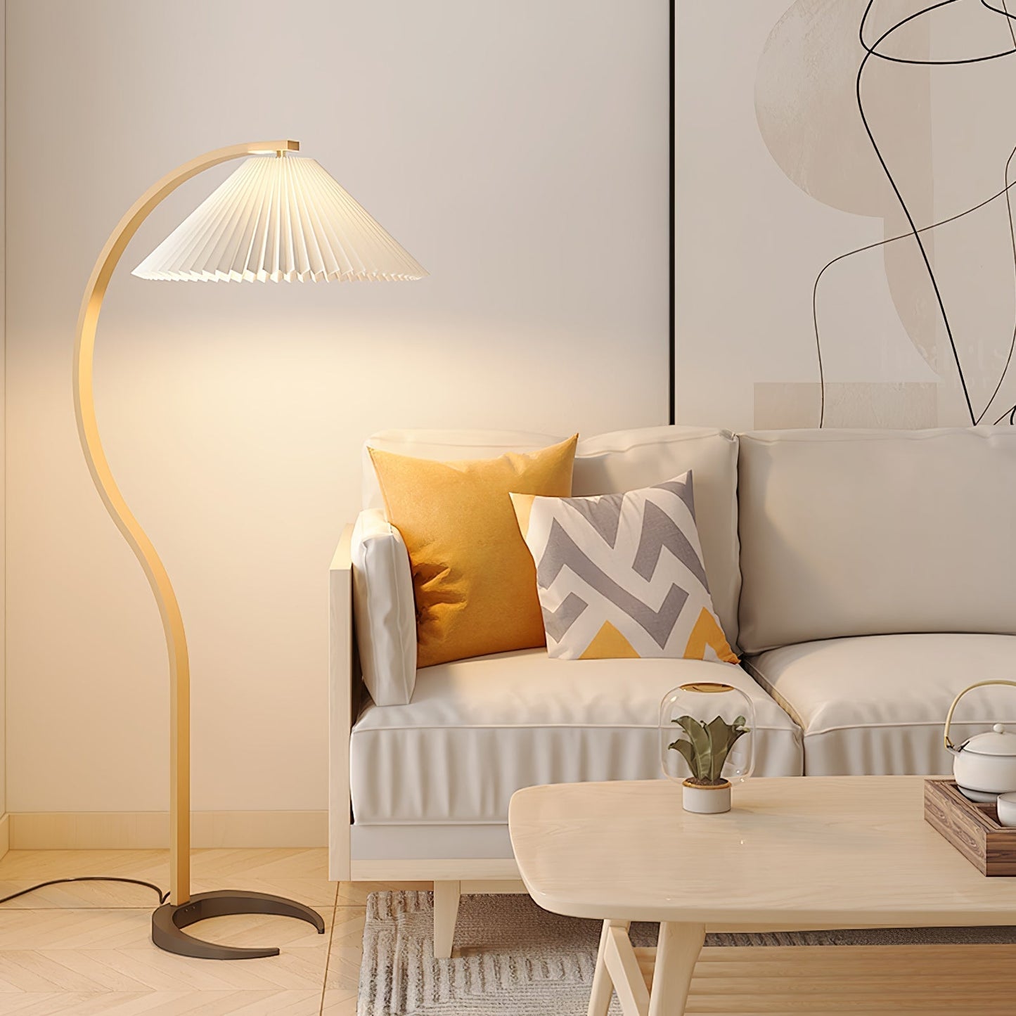 Selina – Skandinavische Stehlampe im Retro-Look