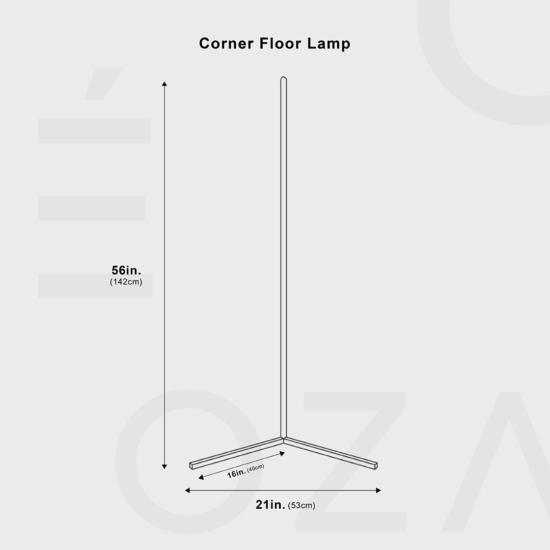 Minimalistische LED-Stehlampe für Ecken mit Farbwechsel