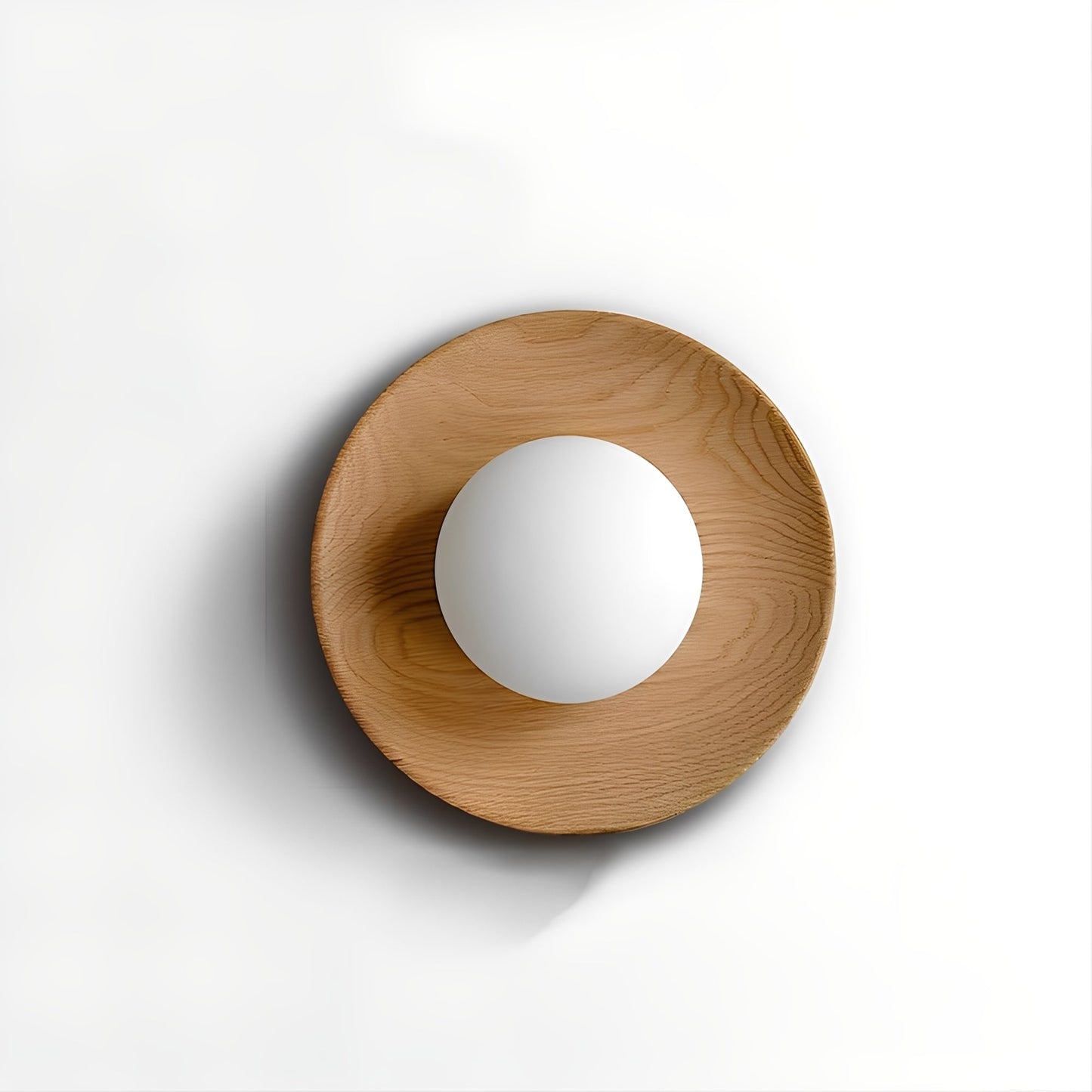 Yume – Nordische Holz-Wandleuchte im Creme-Stil