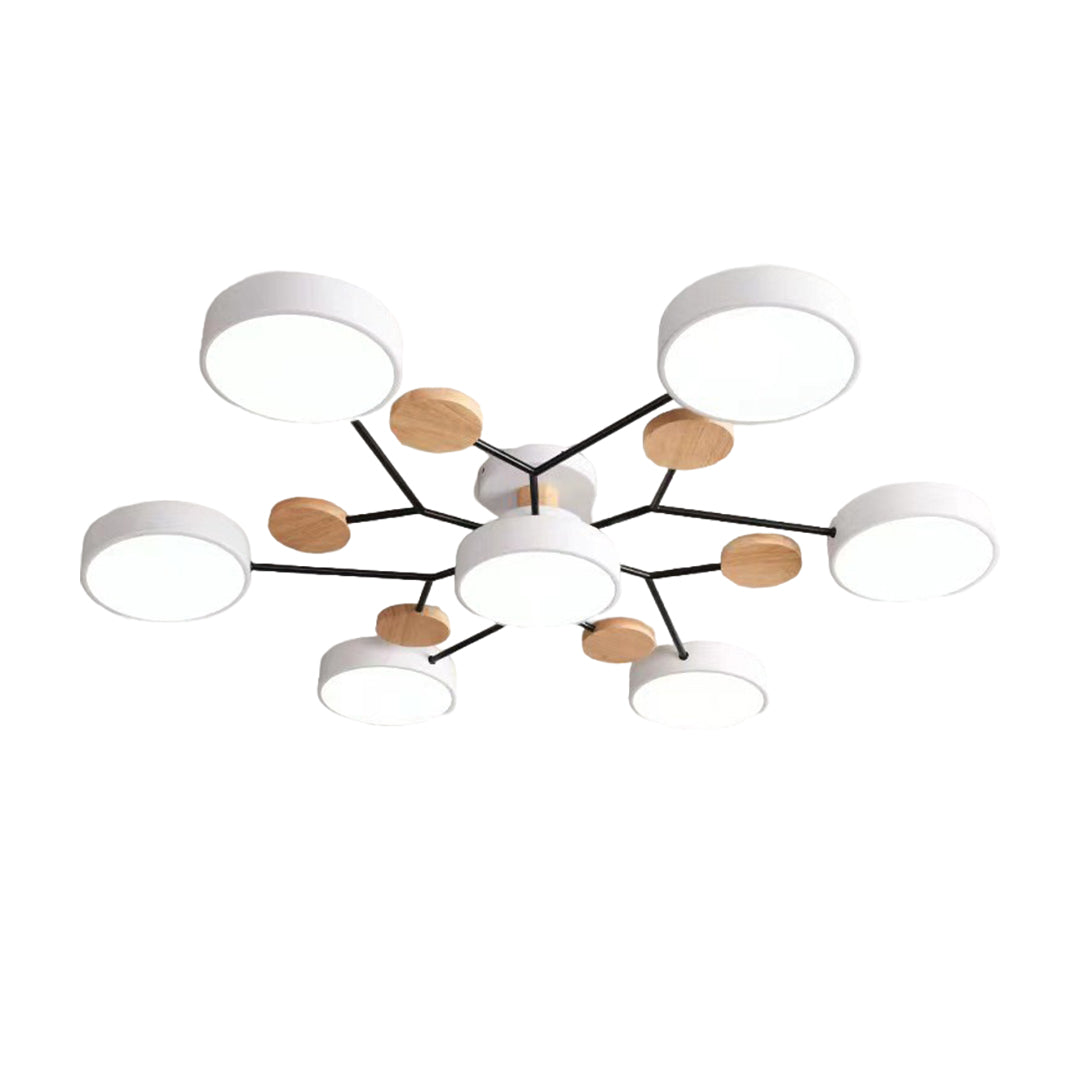 Lina – Kunstvolle Deckenlampe aus Metall und Holz