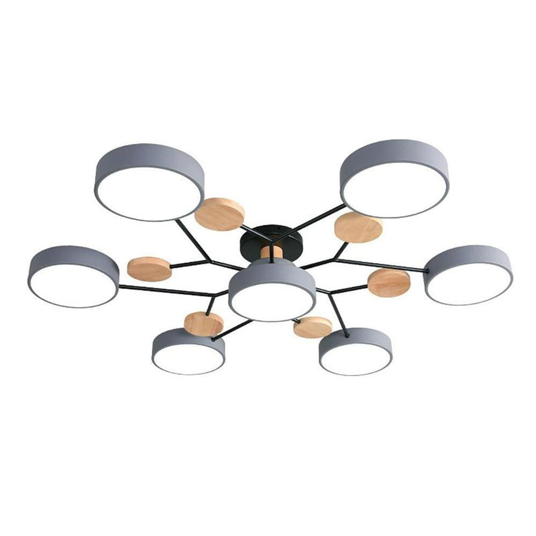 Lina – Kunstvolle Deckenlampe aus Metall und Holz