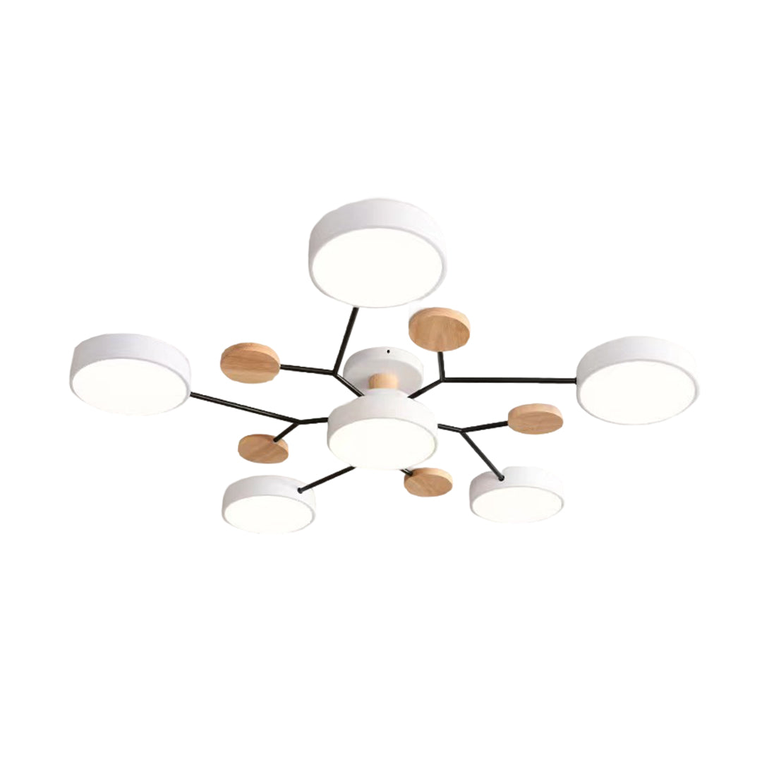 Lina – Kunstvolle Deckenlampe aus Metall und Holz