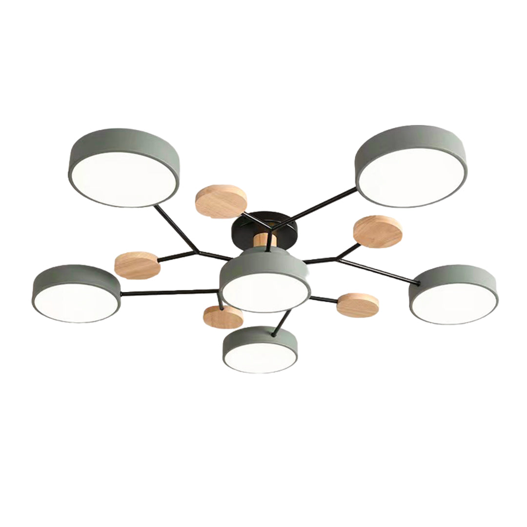 Lina – Kunstvolle Deckenlampe aus Metall und Holz