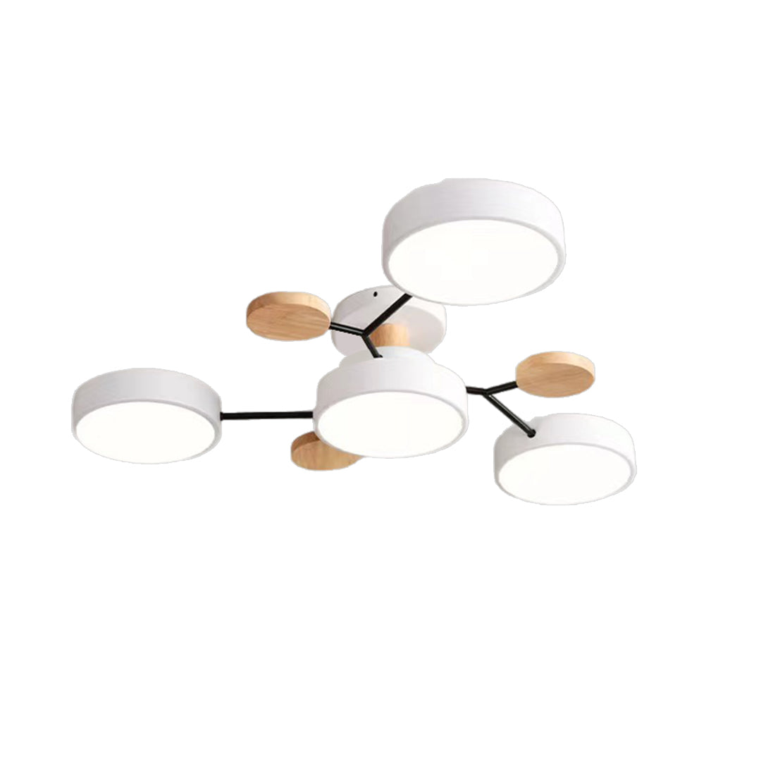Lina – Kunstvolle Deckenlampe aus Metall und Holz