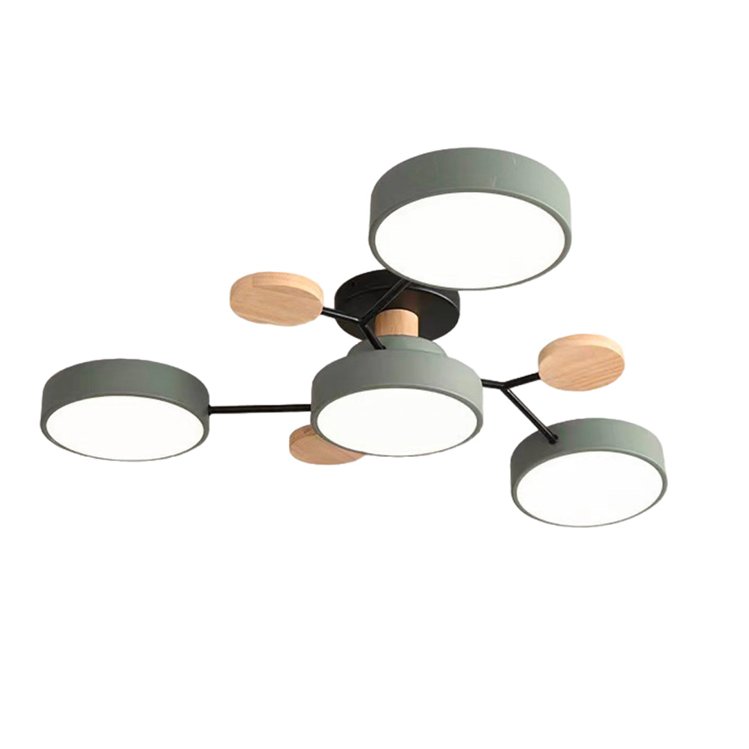 Lina – Kunstvolle Deckenlampe aus Metall und Holz