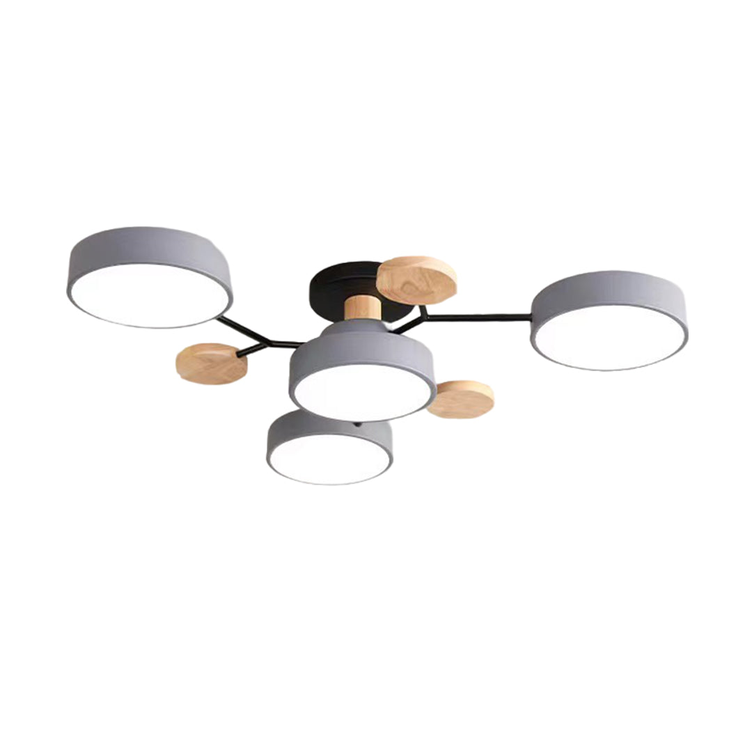 Lina – Kunstvolle Deckenlampe aus Metall und Holz