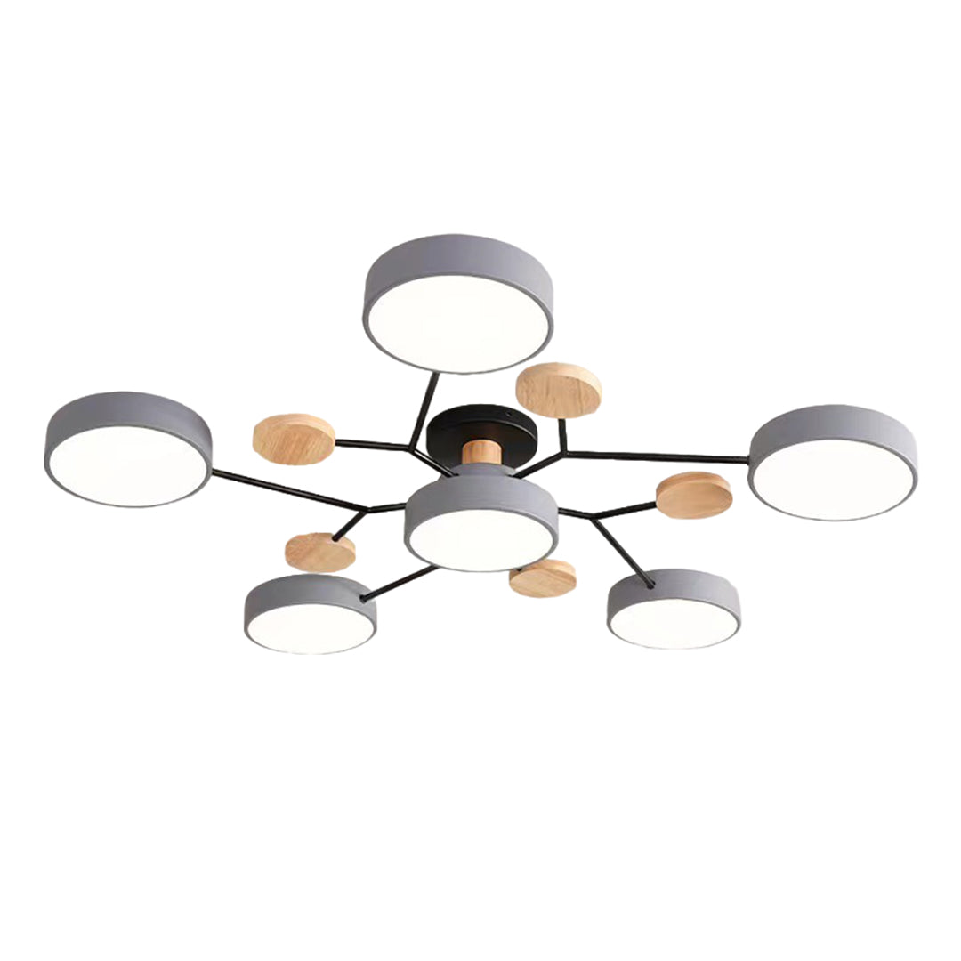 Lina – Kunstvolle Deckenlampe aus Metall und Holz